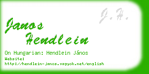 janos hendlein business card